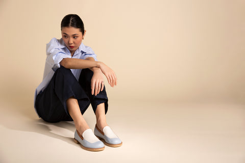 Mocassim Kabuki – celeste